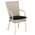 Lloyd Loom of Spalding Bantam Dining Chair With Arms And Fabric Seat C044UA